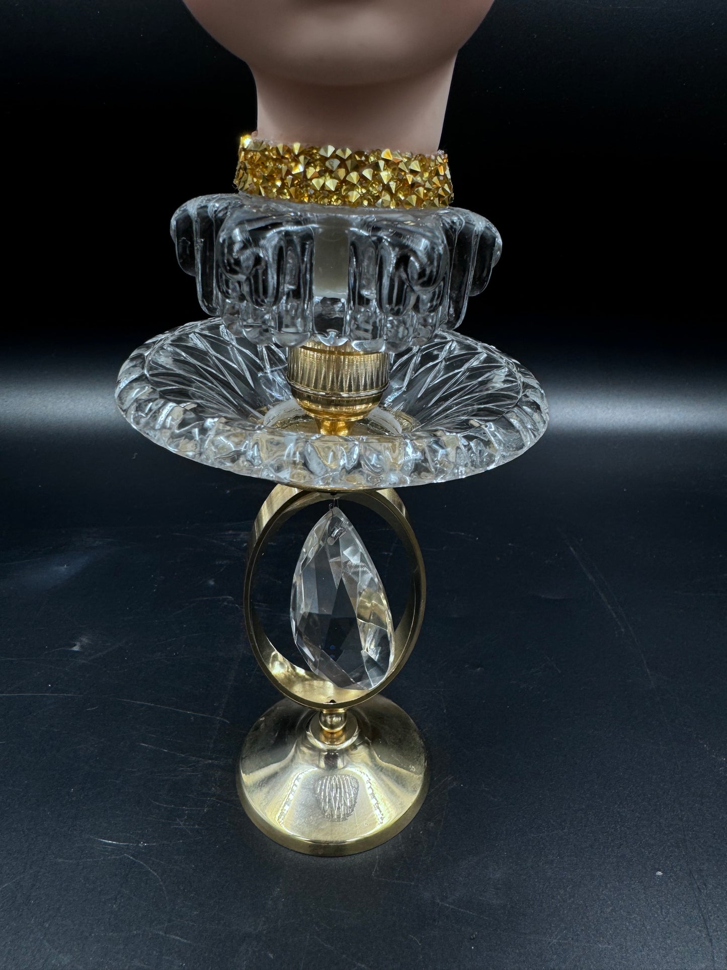 Vintage Dukke - Goldy Crystal med gull lys