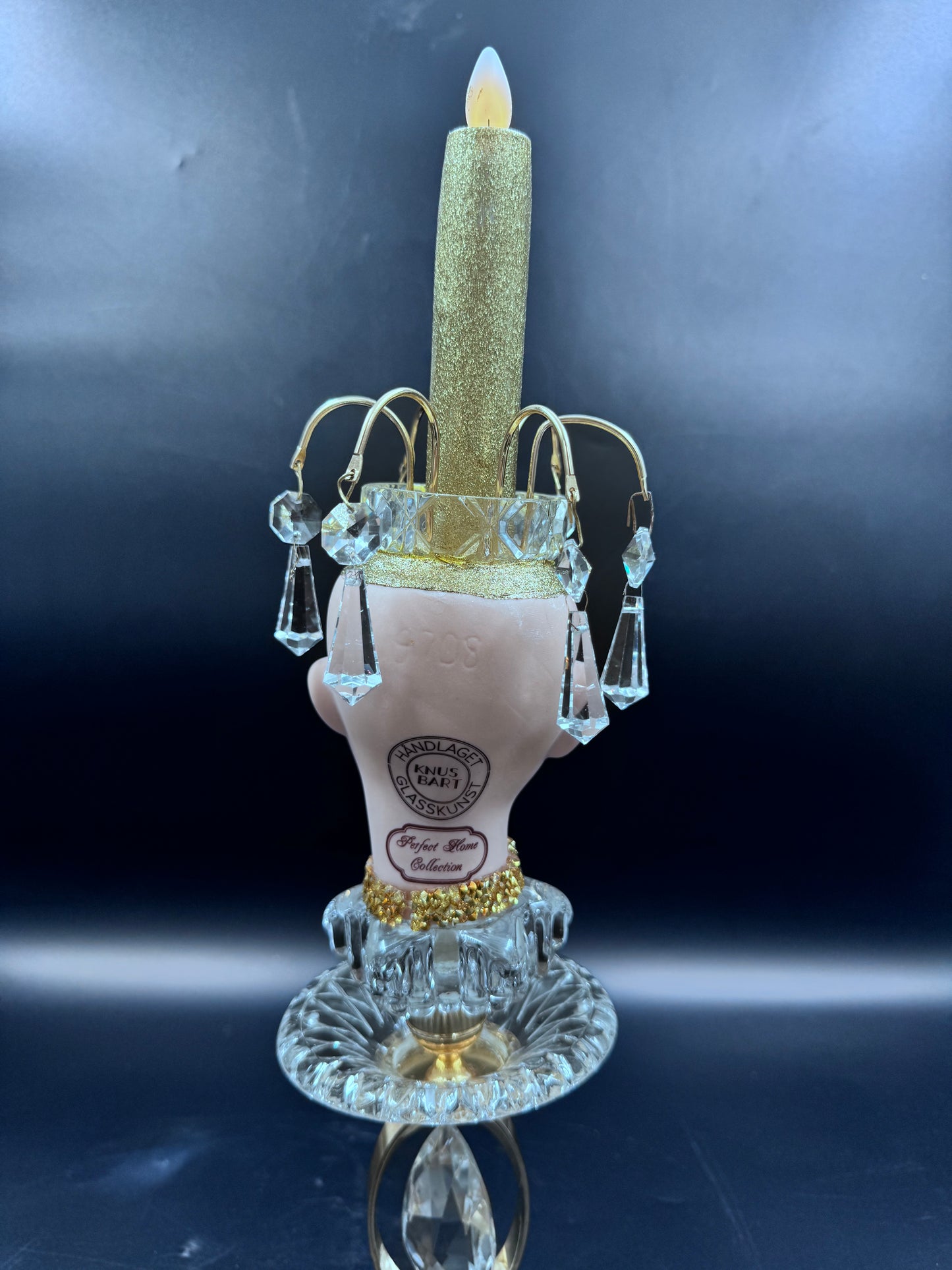 Vintage Dukke - Goldy Crystal med gull lys