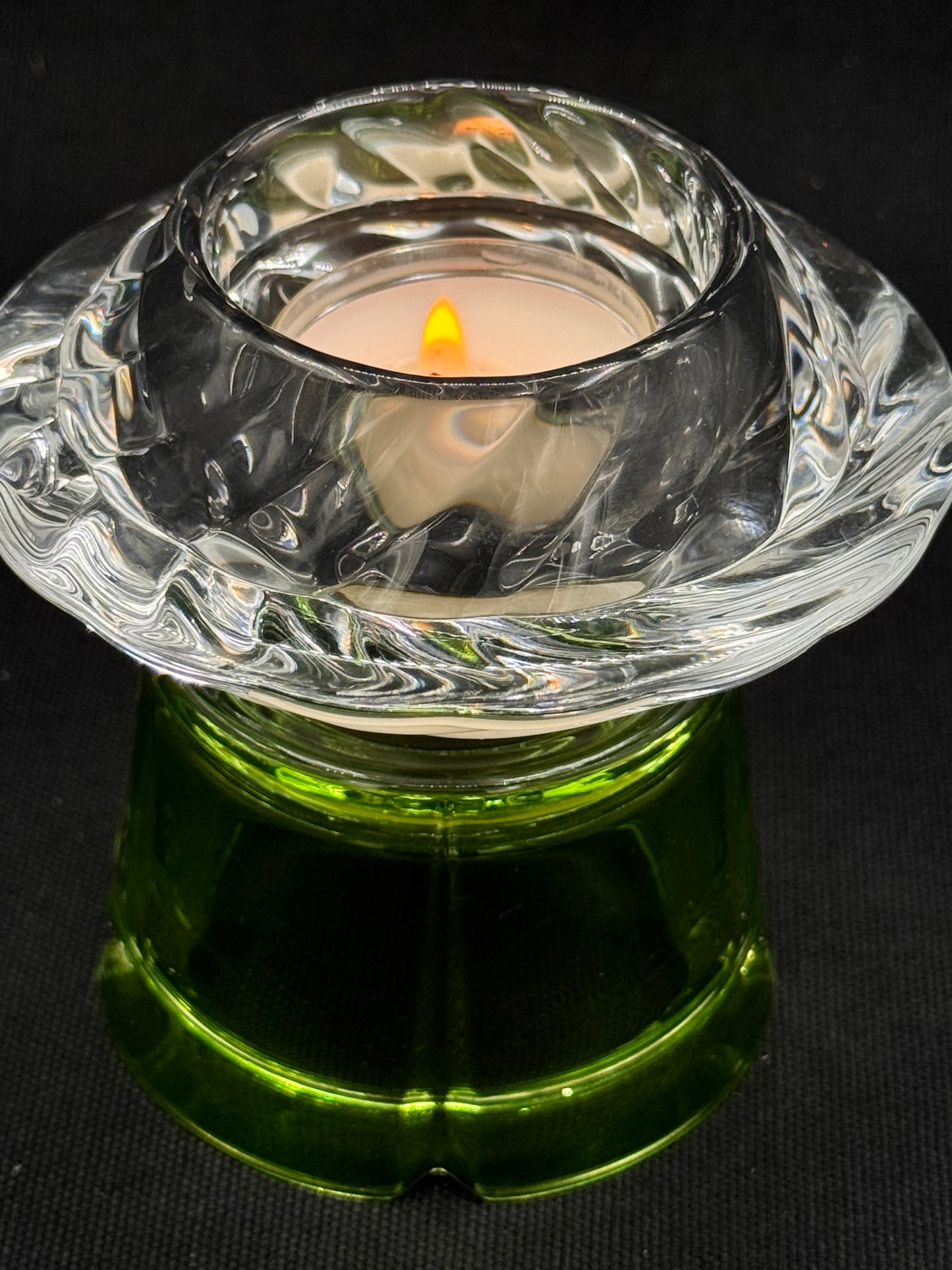 Vintage lysestake «mini» Grønn