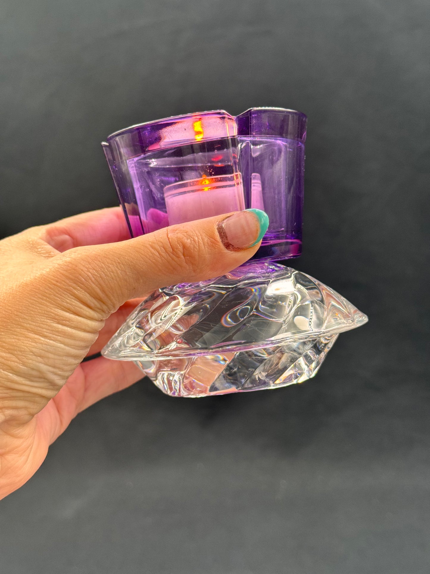 Vintage lysestake «mini» Lilla