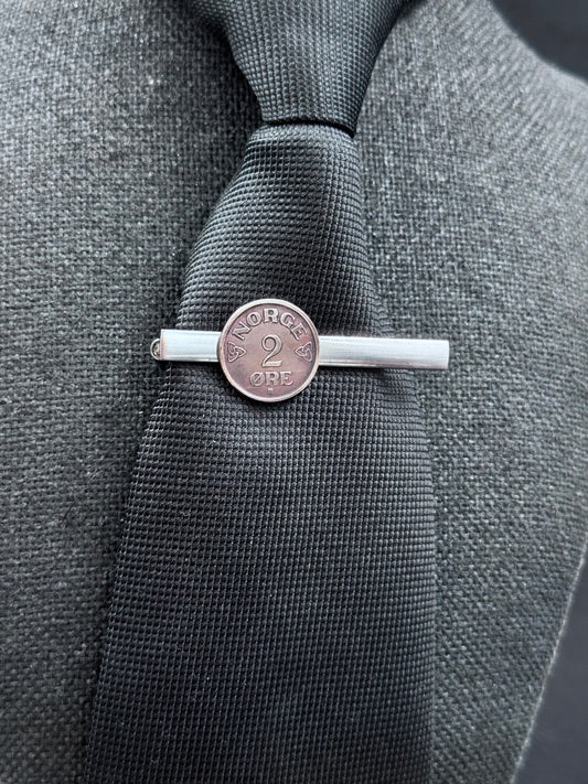Vintage slipsnål Kobbermynt 2 øre