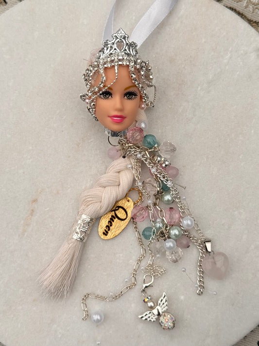 Vintage Barbie julekule «Elsa hvit med diamanter»