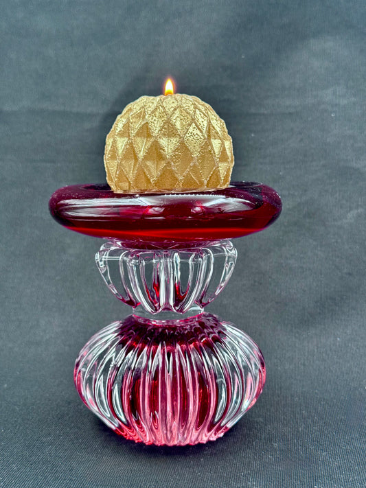 Vintage lysestake i rødt