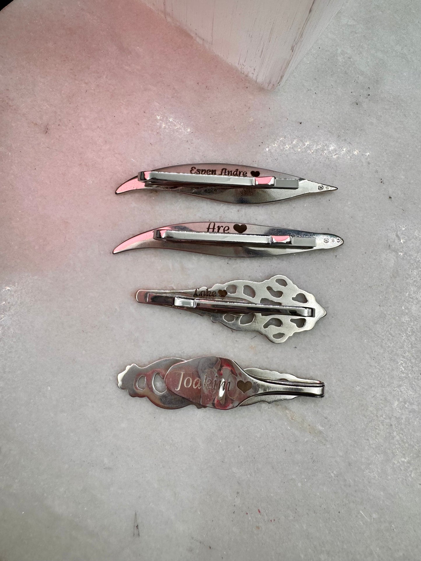 Bestilling! Vintage Skjerfring 4 stk, slipsnål 4 stk, 1 hårspenne