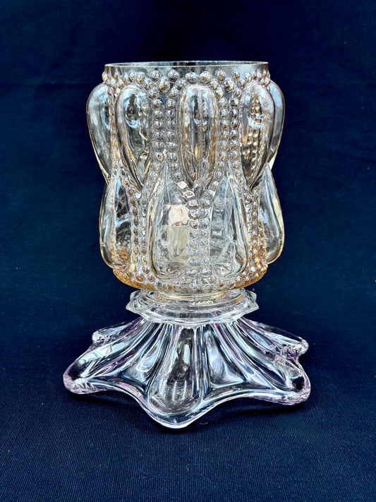 Vintage Helena Tynell  lykt og skål  i designerkrystall lys lilla Chribska