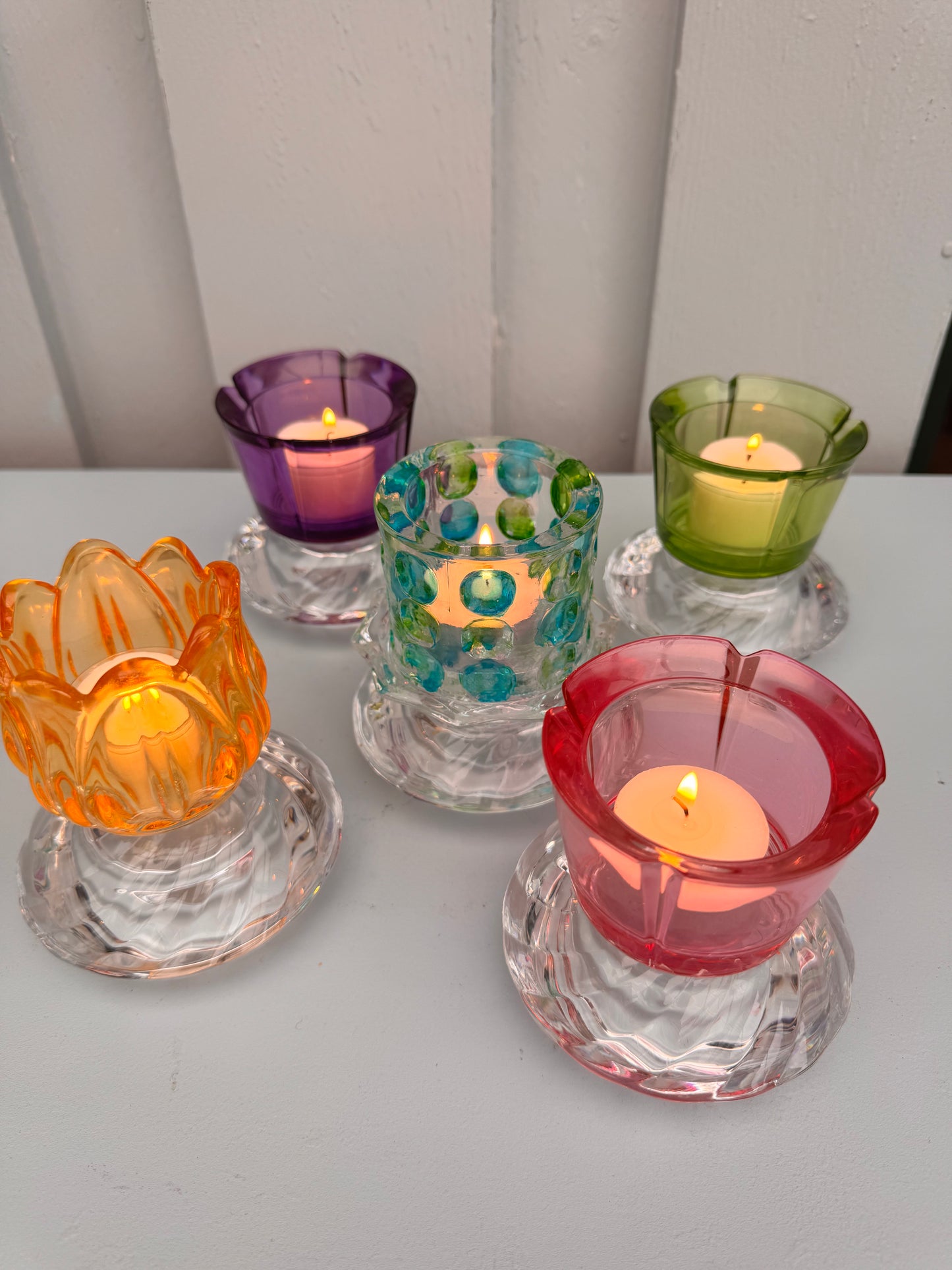 Vintage lysestake «mini» Grønn