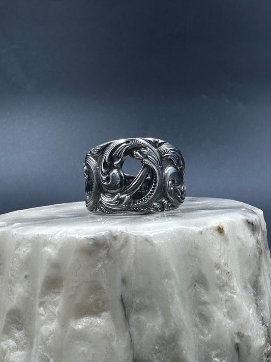 Vintage sølvbelagt oksidert  «Skien» str 66