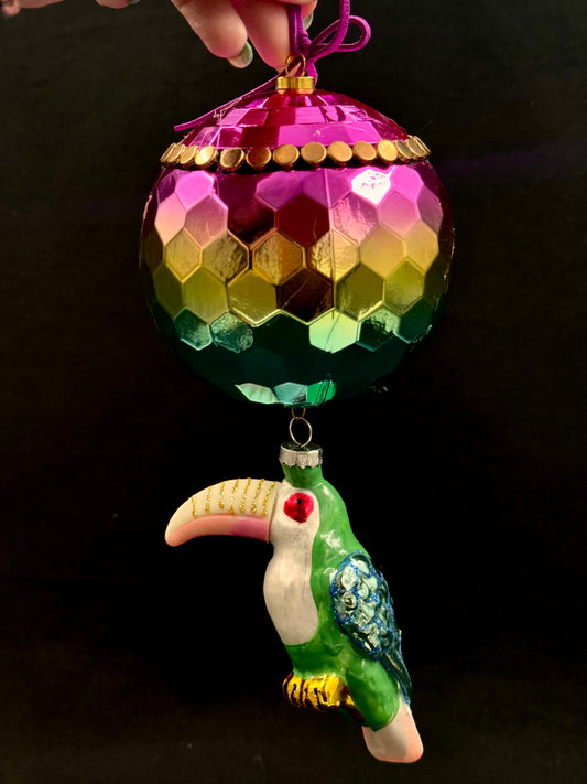 Disco julekule med papegøye🦜