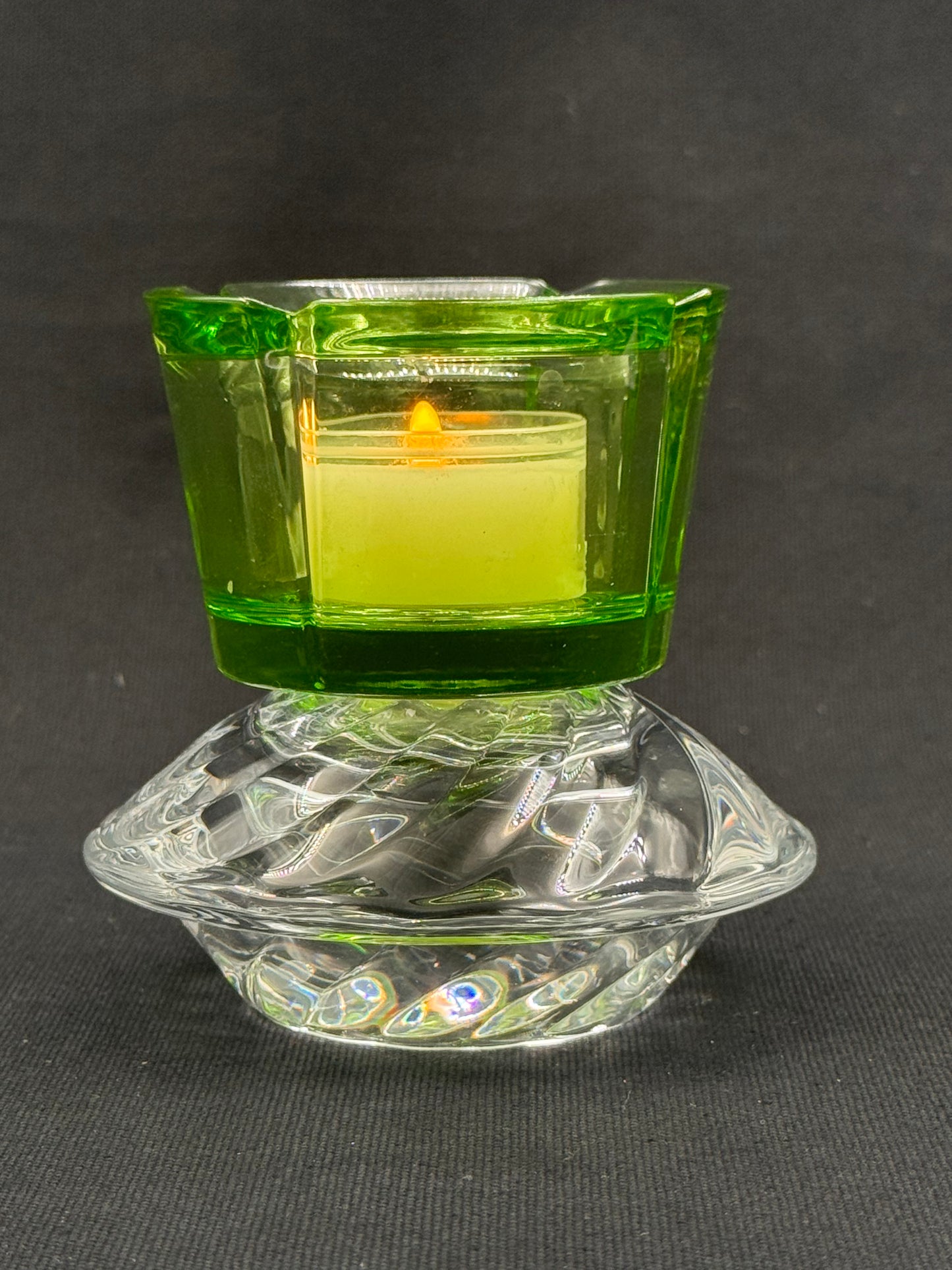 Vintage lysestake «mini» Grønn