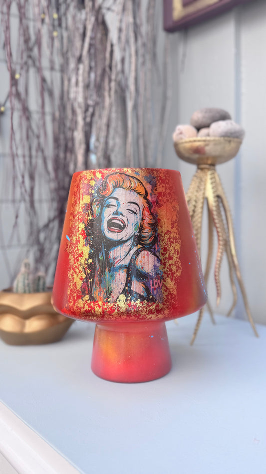 Popart Marilyn Monroe Vase i rødt og blå