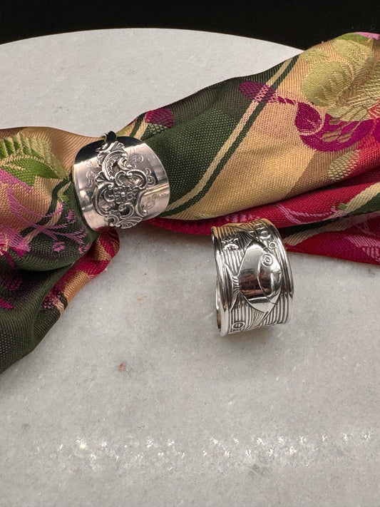 Bestilling / reservert! Vintage 2 skjerfring eget sølv