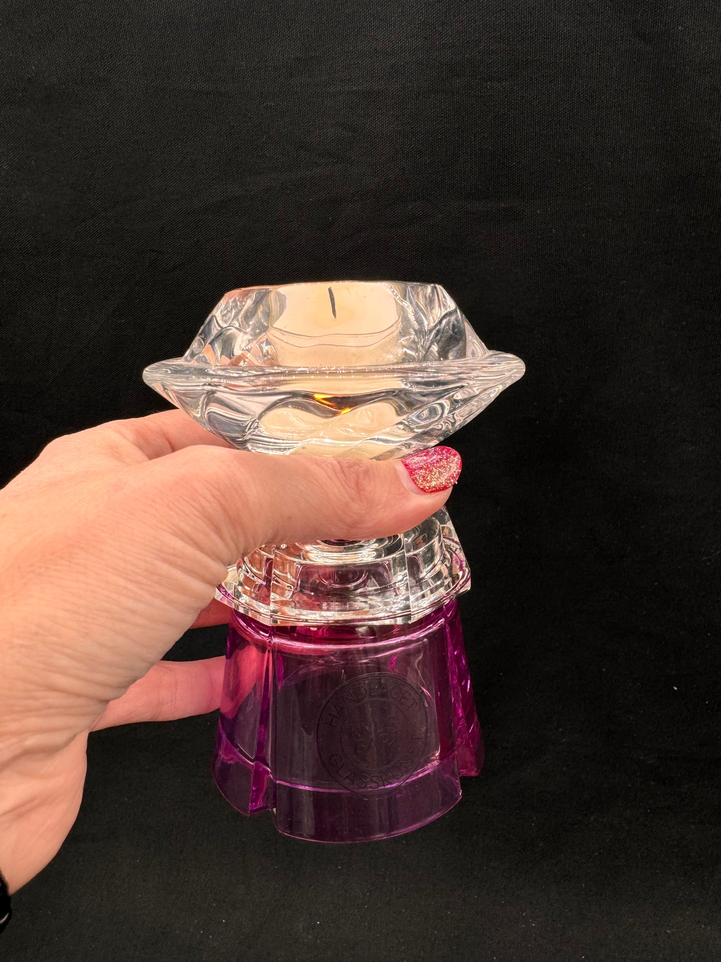 Vintage lysestake «mini» Lilla