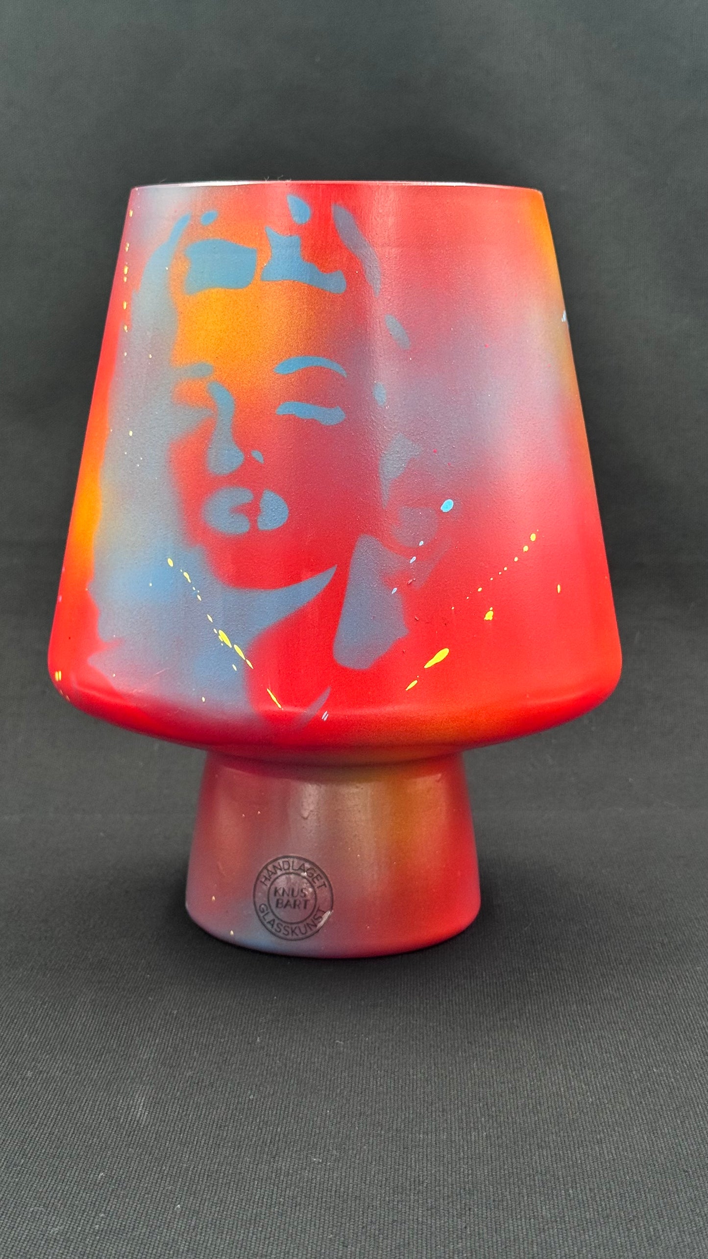 Popart Marilyn Monroe Vase i rødt og blå