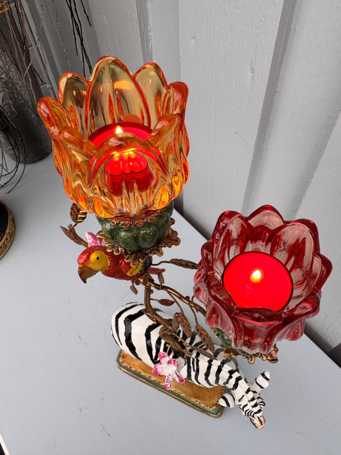 Redesignet Zebra i rødt og oransje