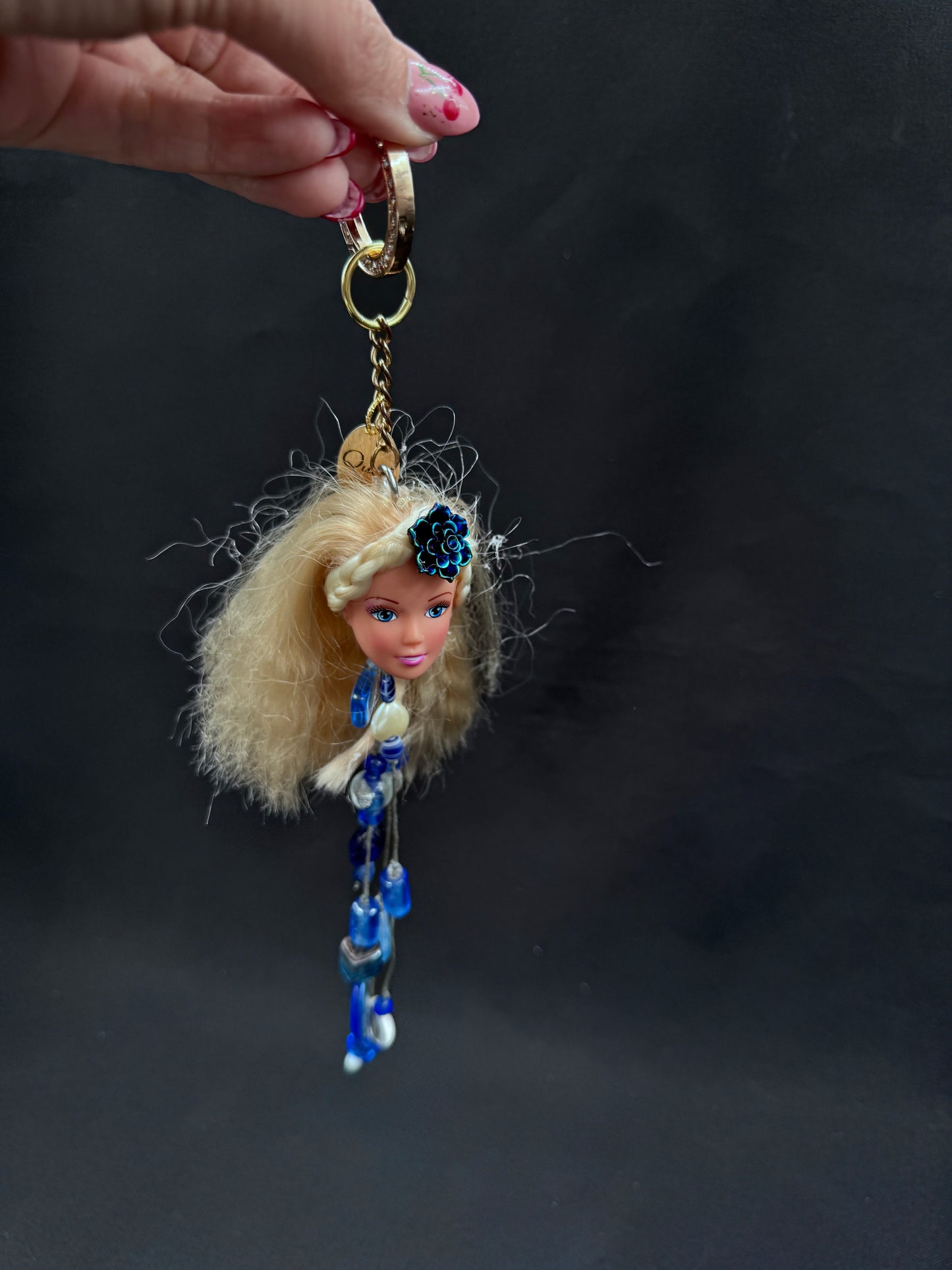 Vintage Barbie blå. Lasergravering «Queen»