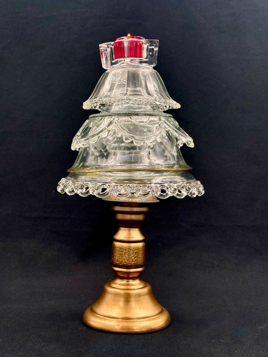 Vintage Juletre med solid gullfot liten stjerne på toppen