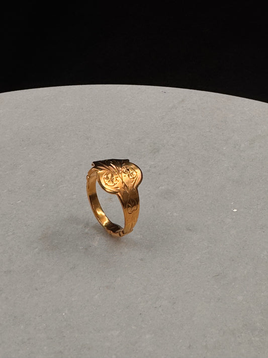 Vintage Sølvring gullforgylt str 58