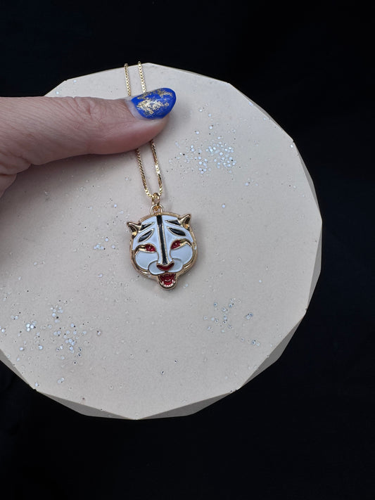 Vintage Gucci smykke Tigerhodet i hvitt og gull