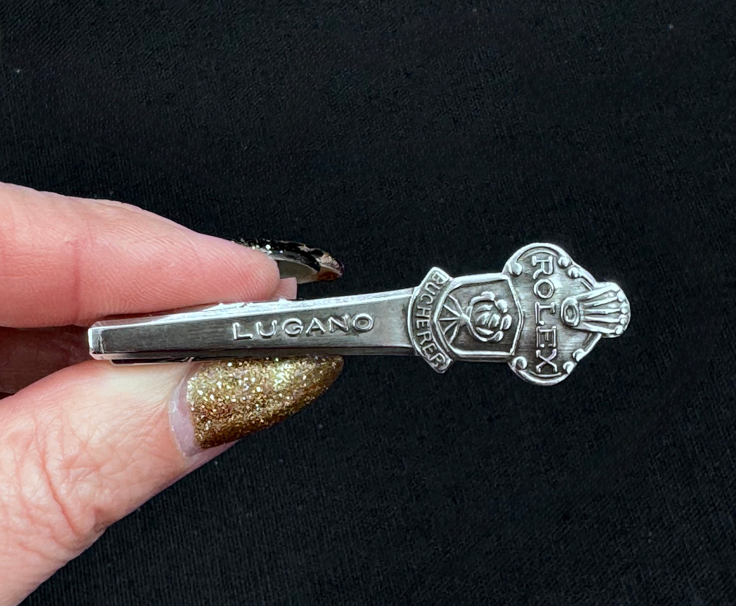 Vintage slipsnål Rolex Lugano stål