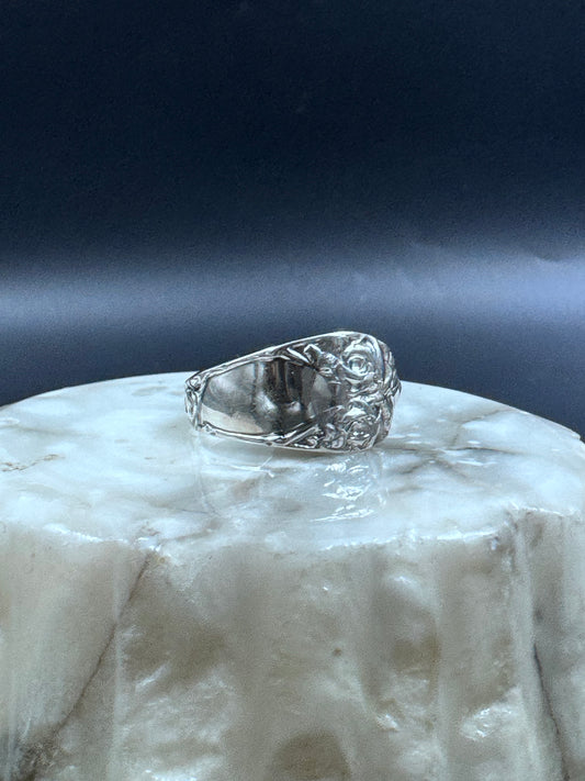 Vintage Sølvring «Opphøyd rose»  str 61