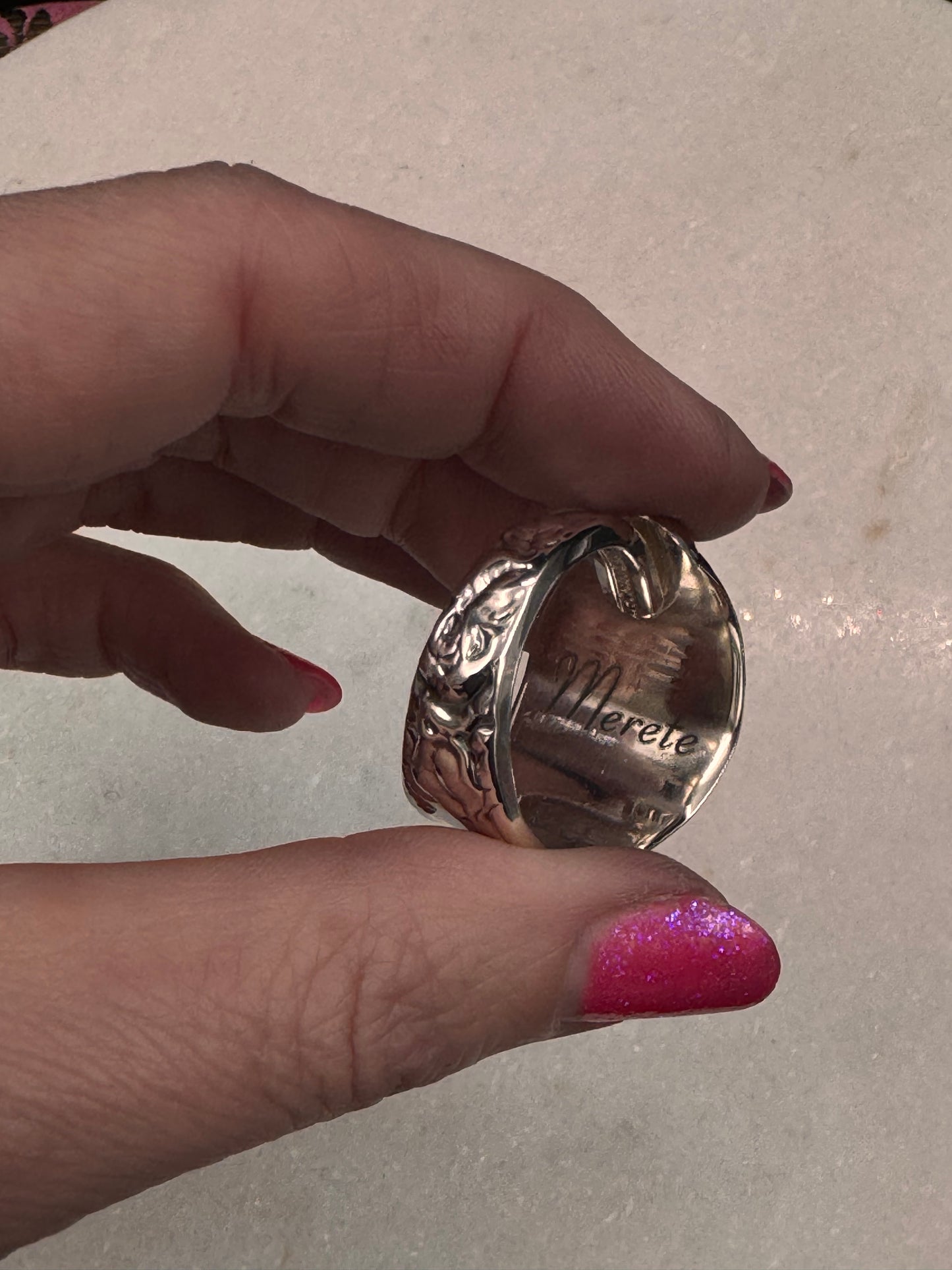 Bestilling / reservert! Vintage 2 skjerfring eget sølv