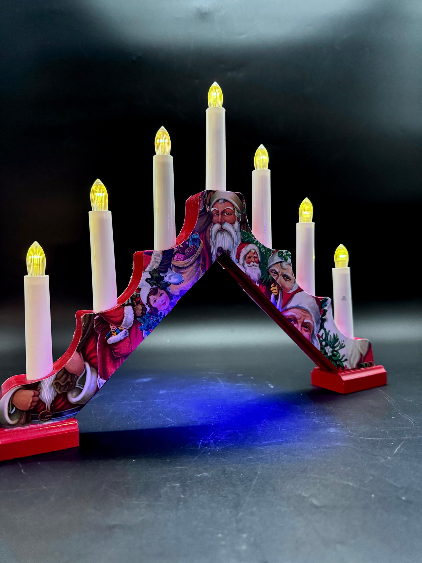 Adventstake med gamle juleglansbilder
