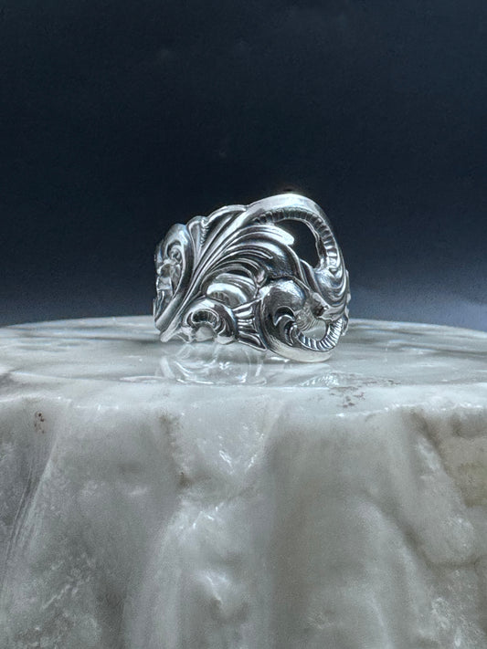 Vintage sølvring «Dobbel rokokko» str 49