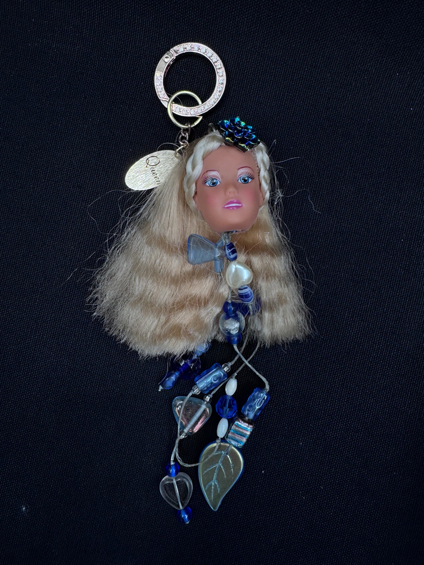 Vintage Barbie blå. Lasergravering «Queen»