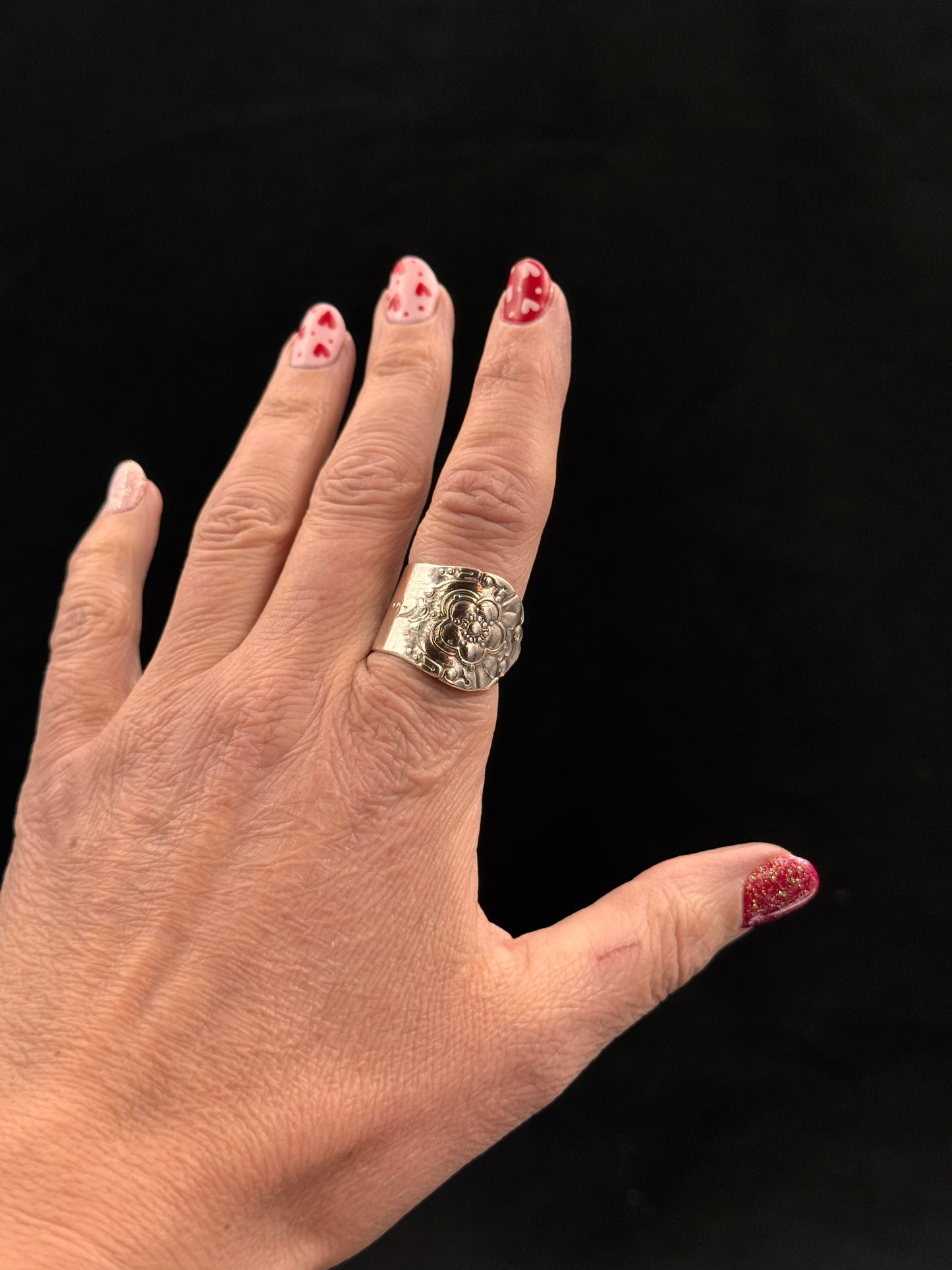 Vintage Sølvring «Smørblomst» str 57