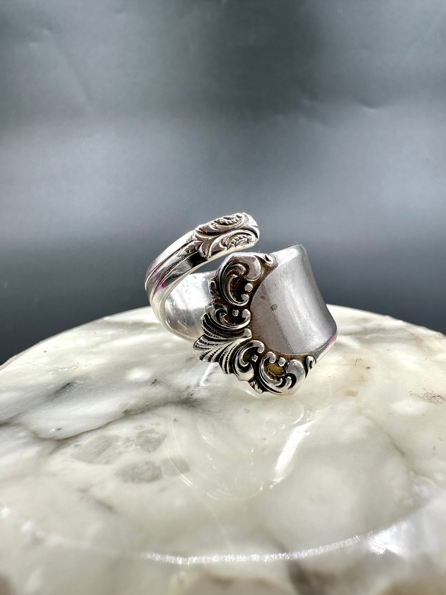 Vintage Sølvring «Anitra» spiral str 56