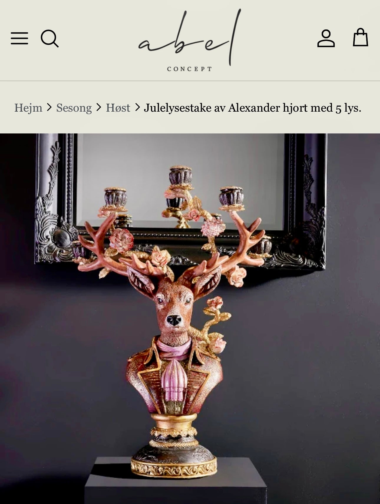 Redesignet hjorten Alexander i grønt og rosa