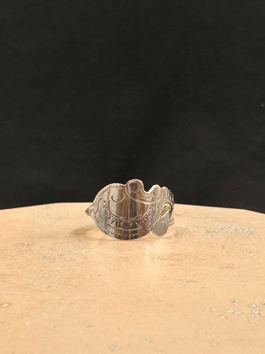 Antikk Sølvring str 59