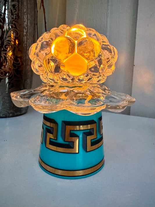 Vintage Jonathan Adler lysestake turkis liten