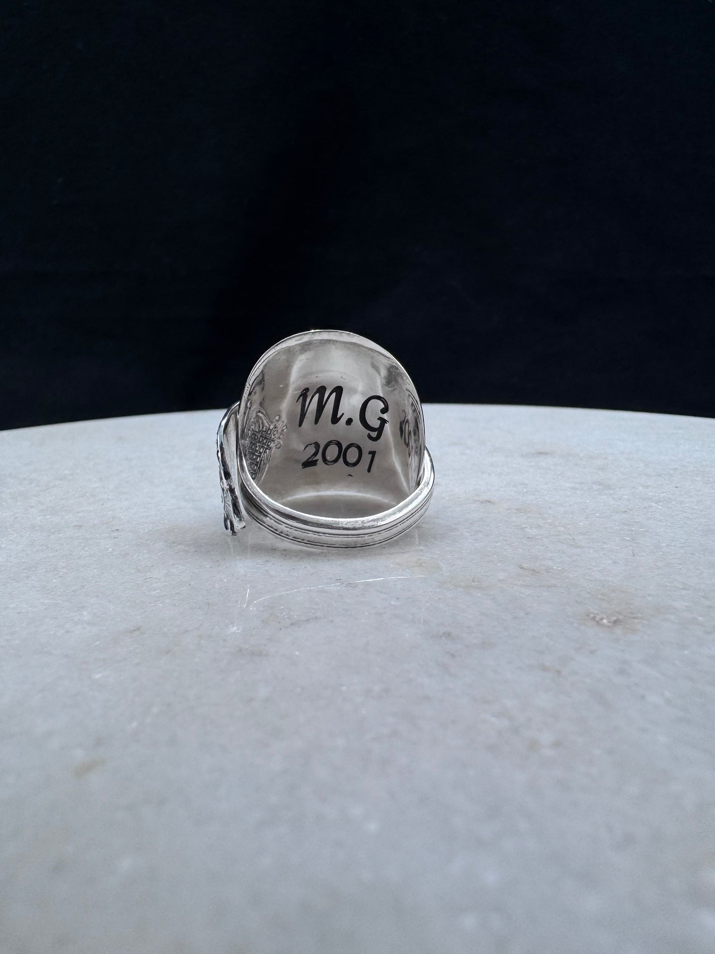 Bestilling! Vintage skjerfring ring eget sølv «Edel»