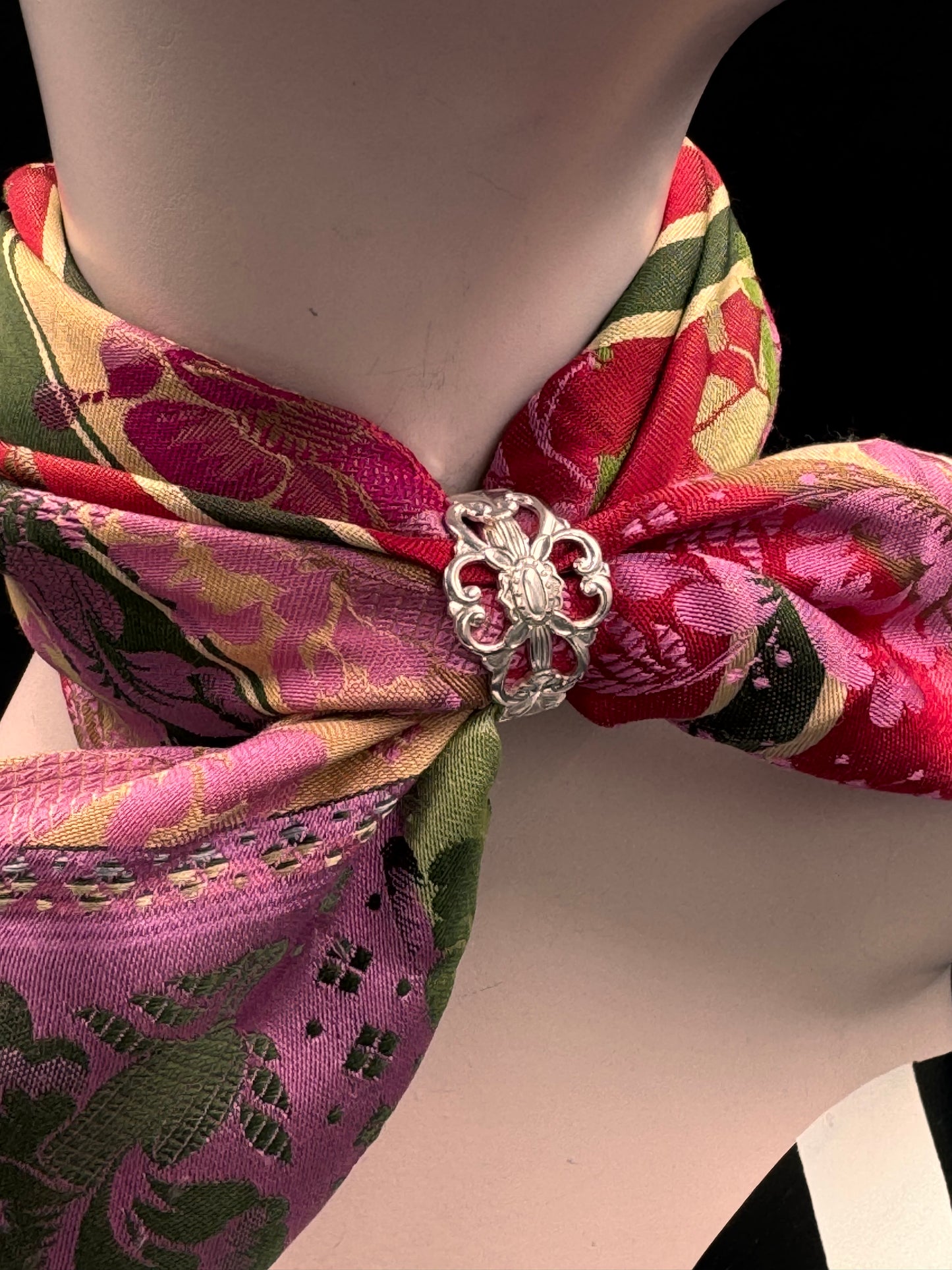 Vintage Skjerfring «Anne» liten hvit