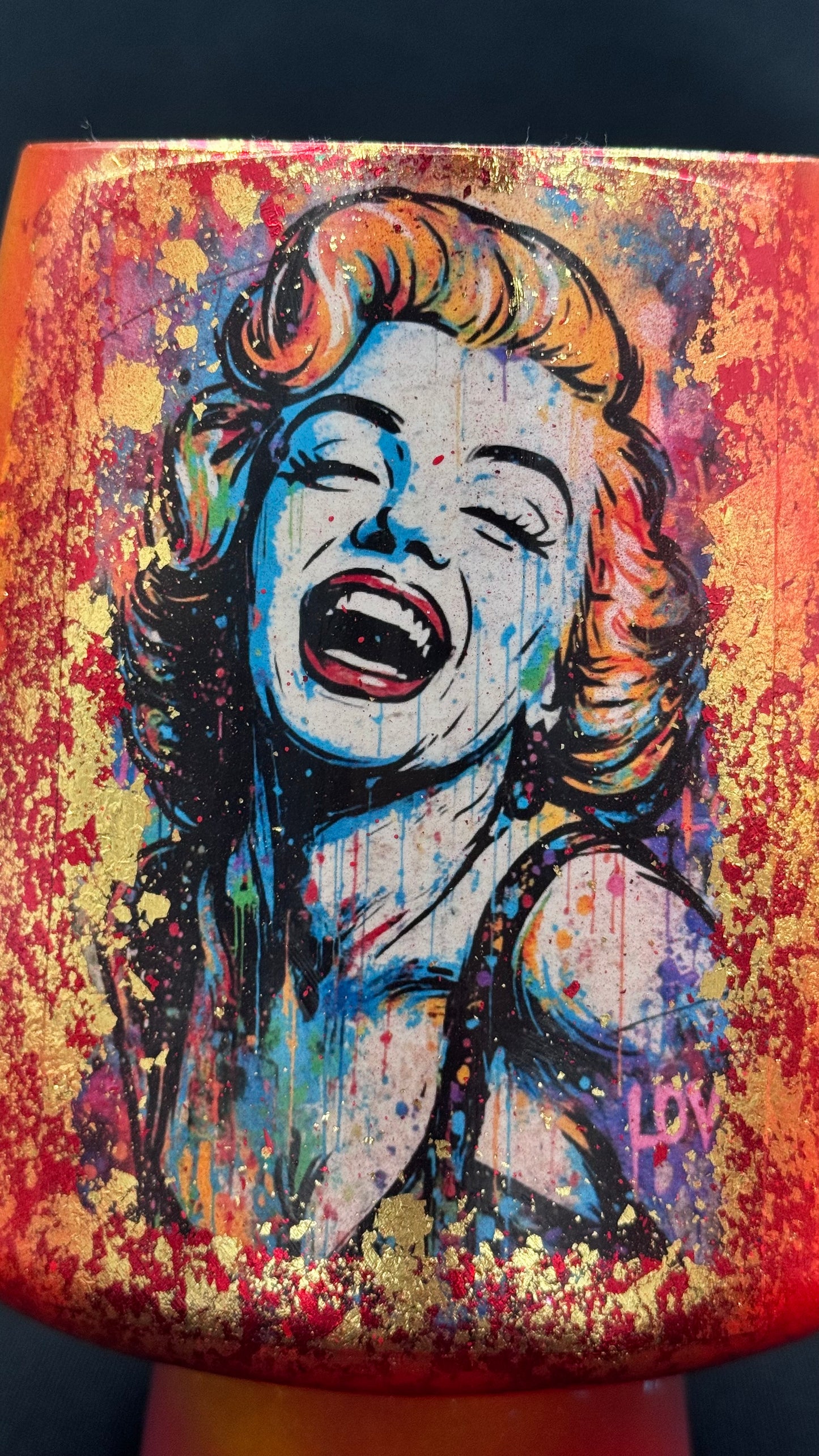 Popart Marilyn Monroe Vase i rødt og blå