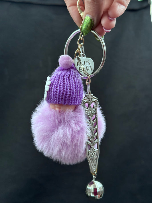 Vintage veskepynt Lilla baby og diskokule. Lasergravering «Love»