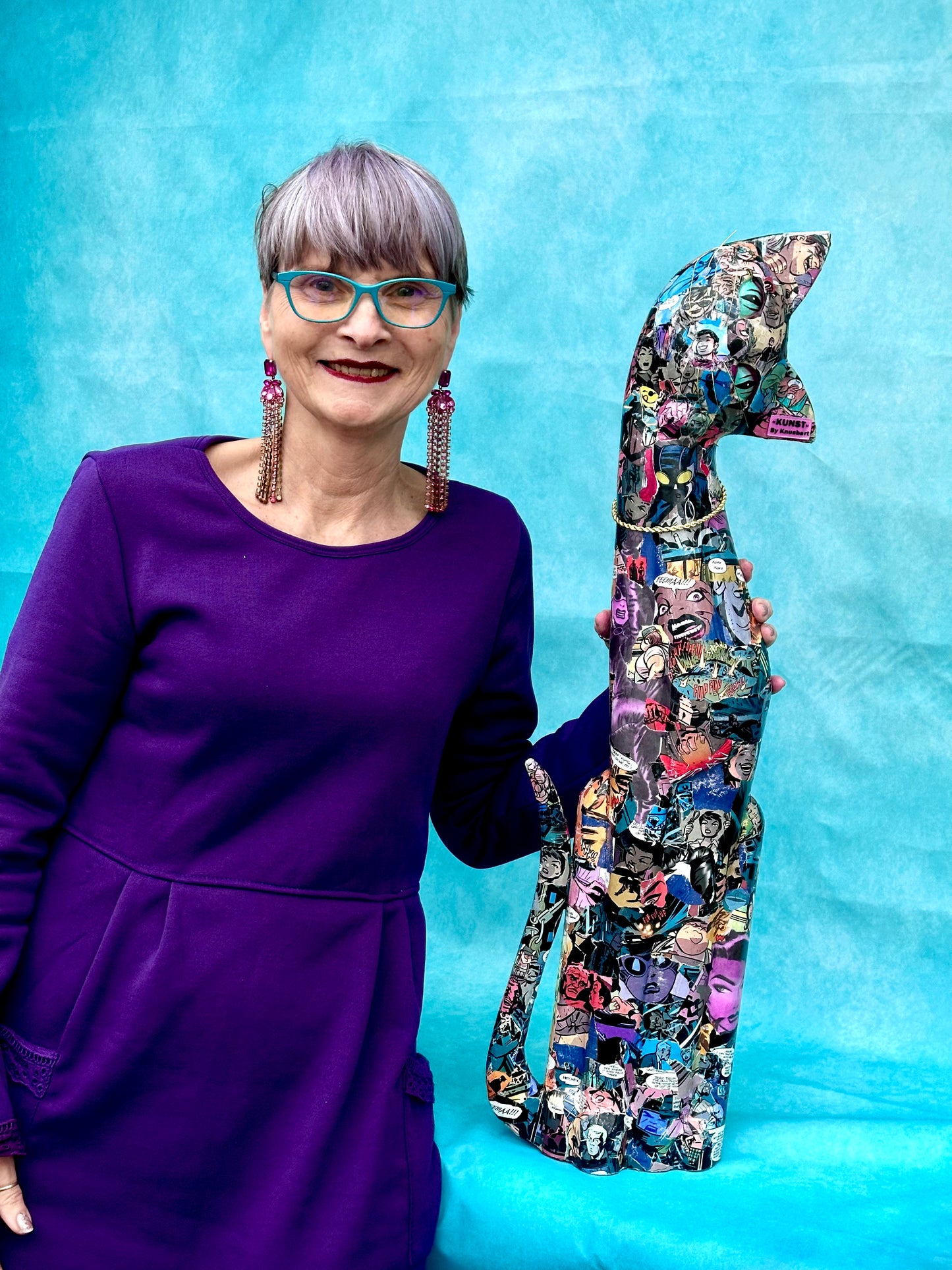 PopArt pusekatt med Catwoman