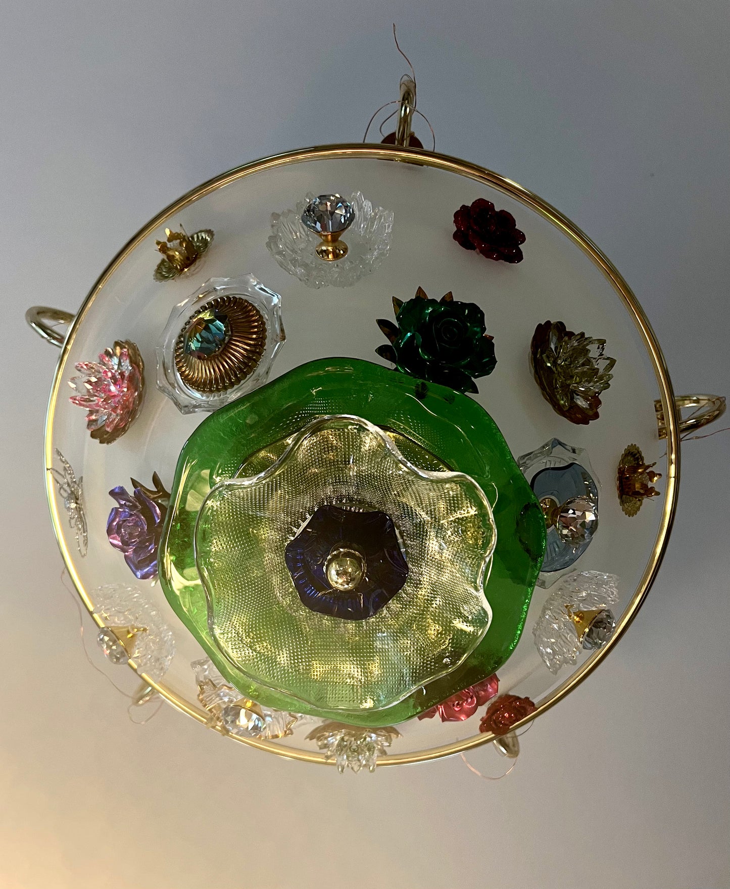 Chandelier with glass flowers