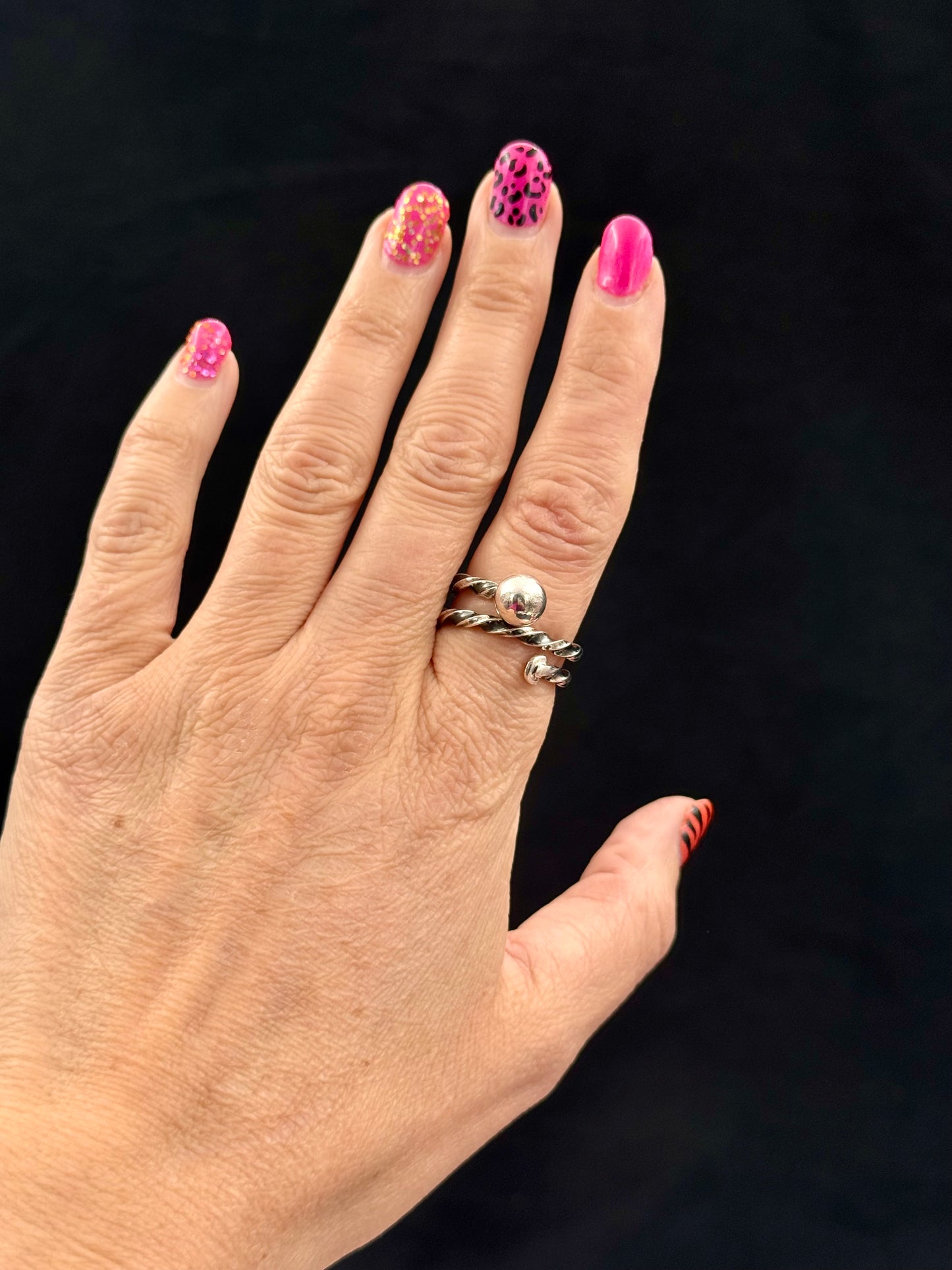 Bestilling! Vintage Skjerfring 4 eget sølv 1 ring