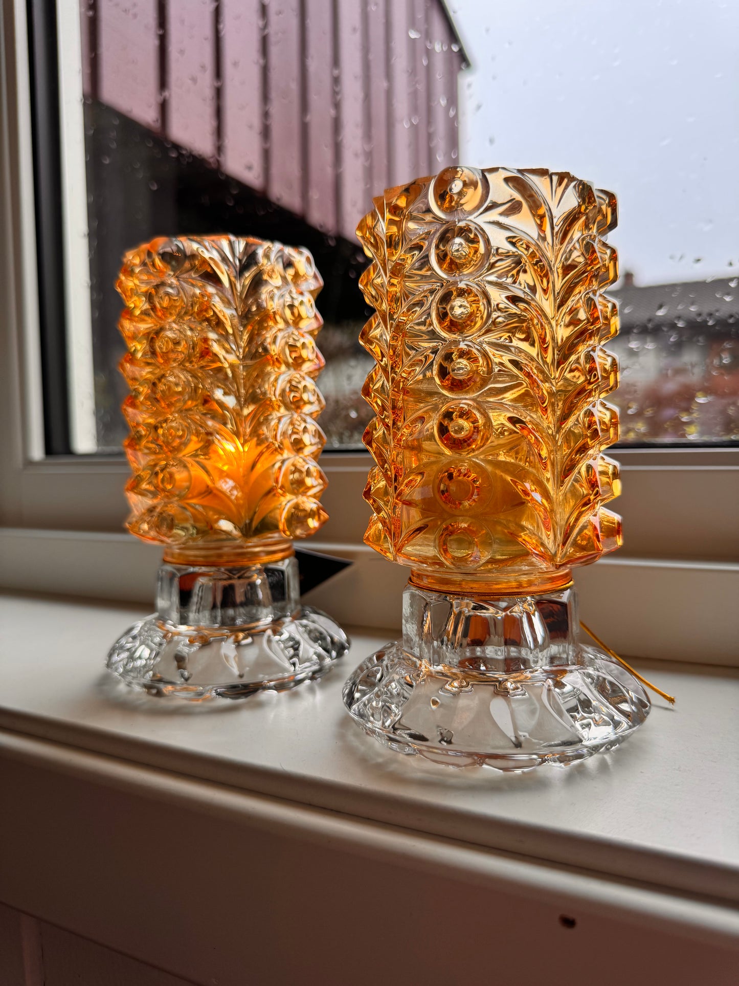 Vintage lyslykt i okergul minikolleksjon