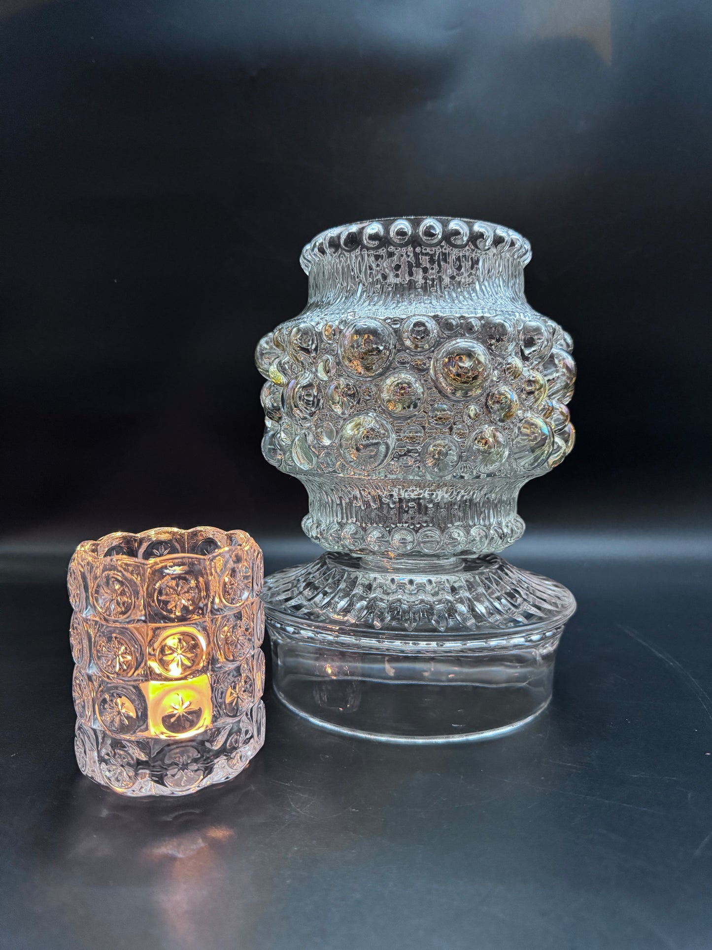 Spesialbestilling! Vintage lyslykt og krystallskål og julekulevase