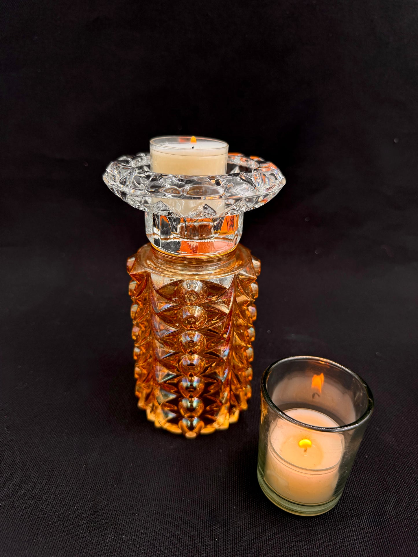 Vintage lyslykt i okergul minikolleksjon