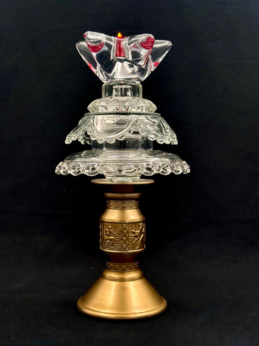 Vintage Juletre med solid gullfot stor orreforsstjerne på toppen