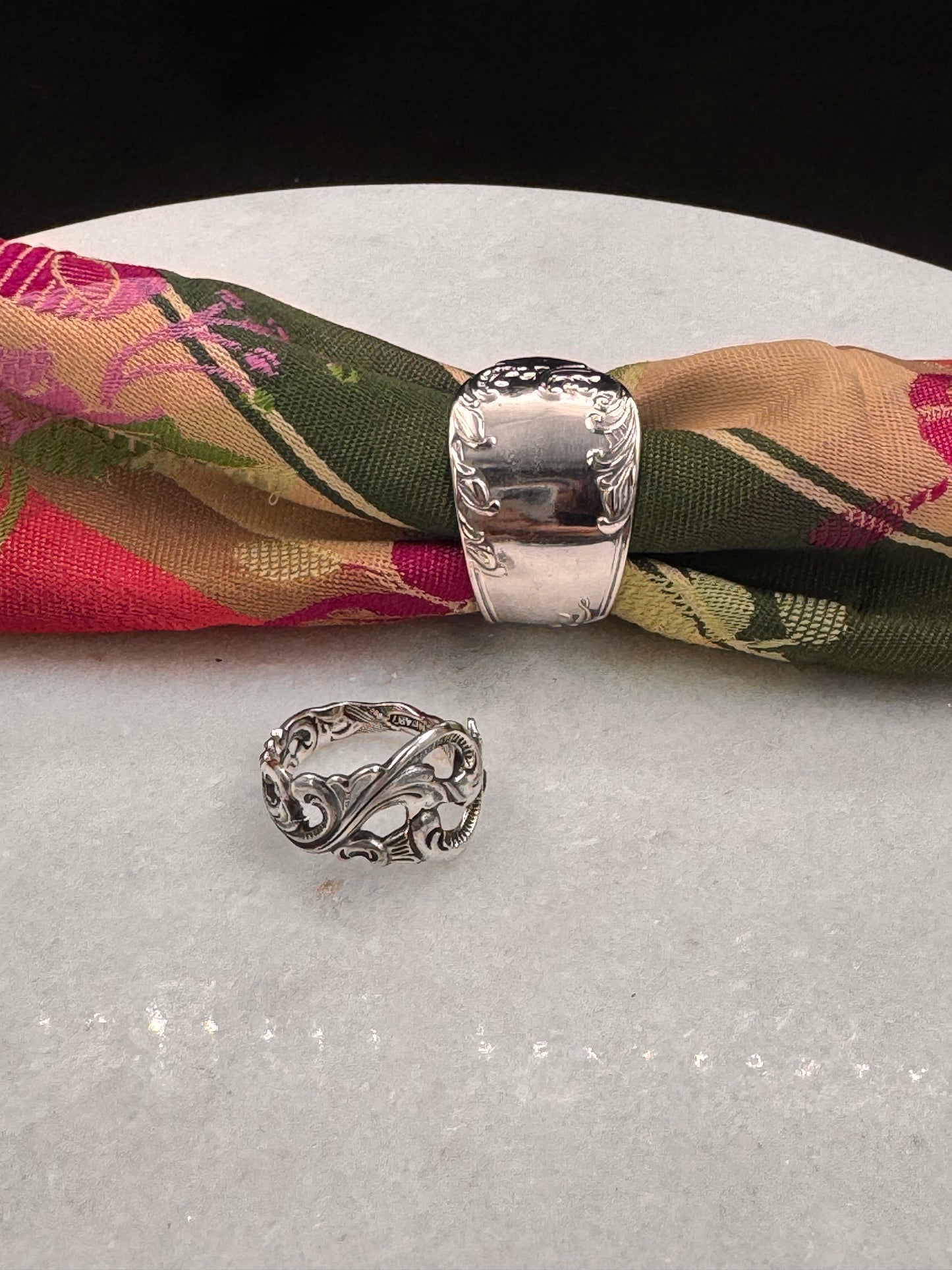 Bestilling! Vintage ring og skjerfring av eget sølv