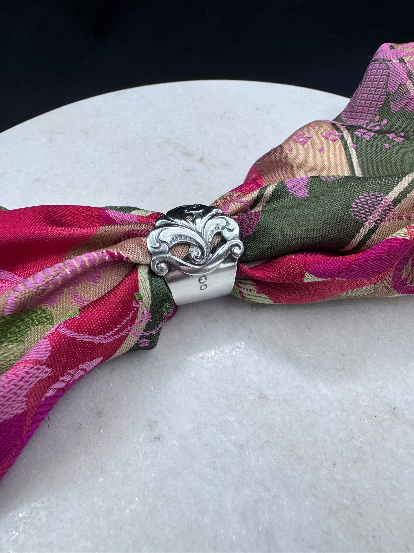 Bestilling! Vintage skjerfring ring eget sølv «Kakespade»