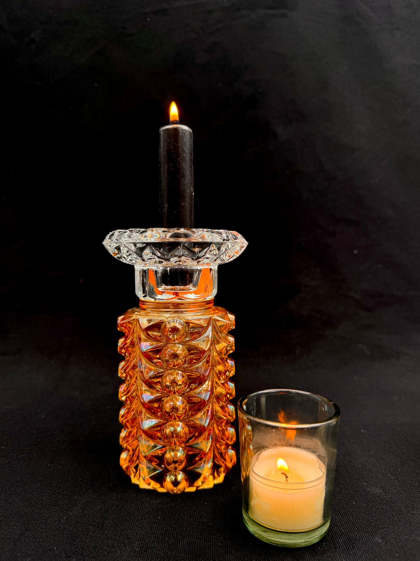 Vintage lyslykt i okergul minikolleksjon