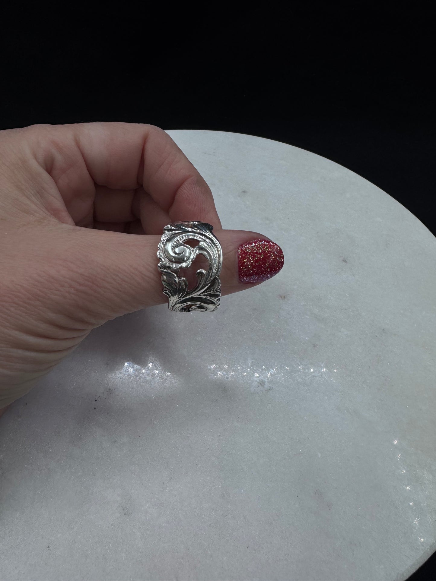 Bestilling! Vintage skjerfring ring eget sølv «Tele»