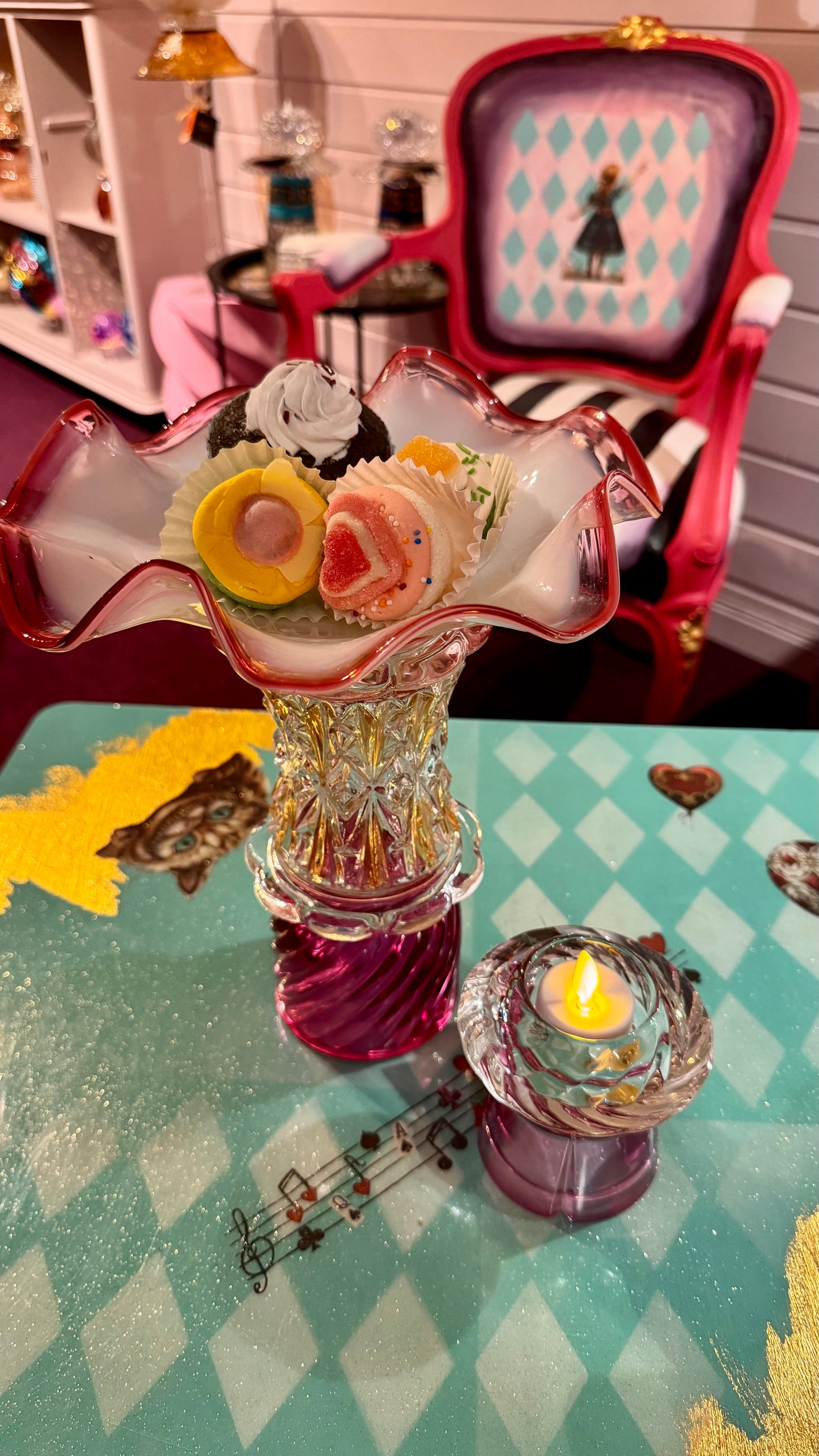 Bestilling! Vintage Skjerfring 3 eget sølv og glasskunst