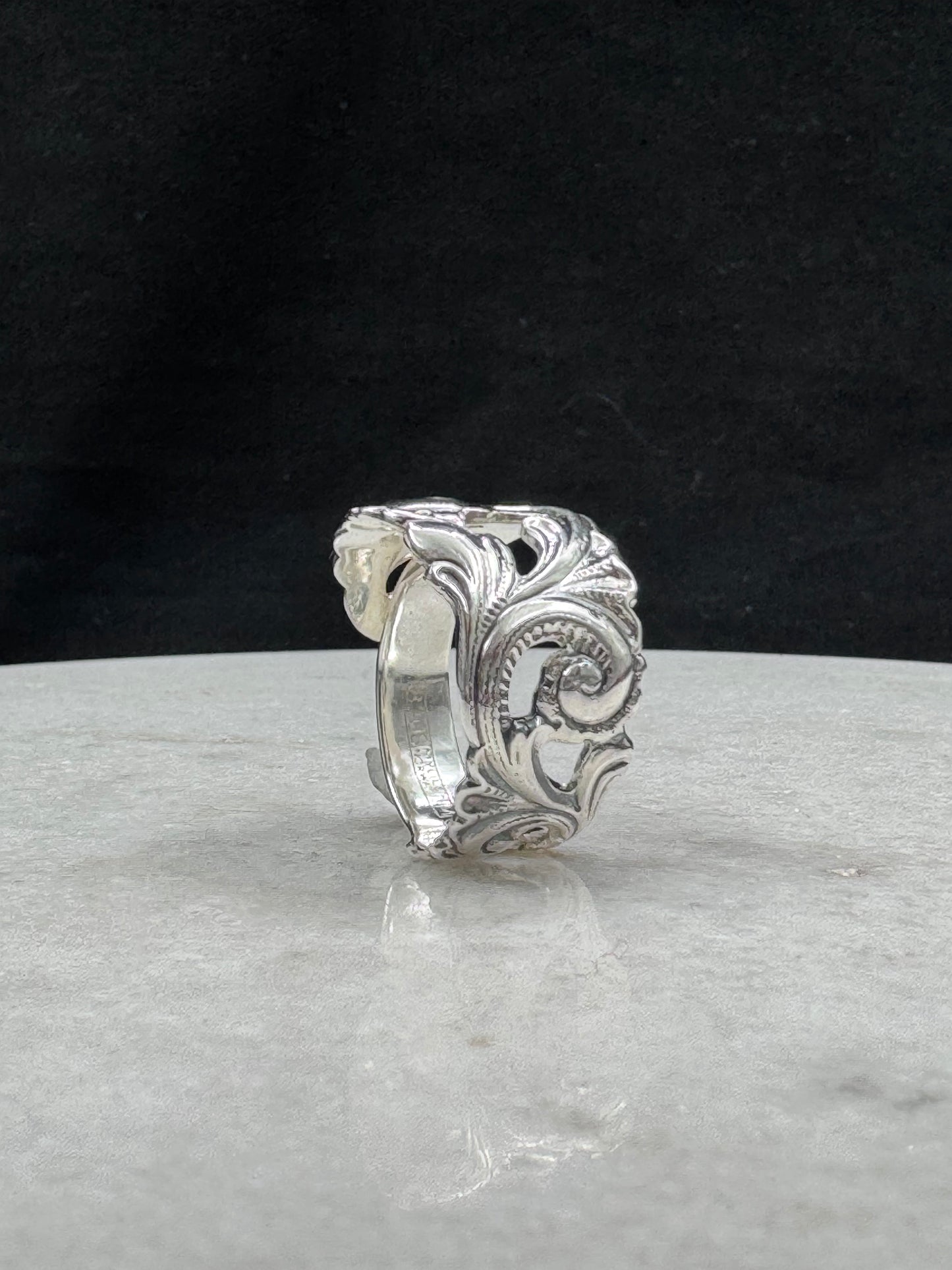 Bestilling! Vintage skjerfring ring eget sølv «Tele»